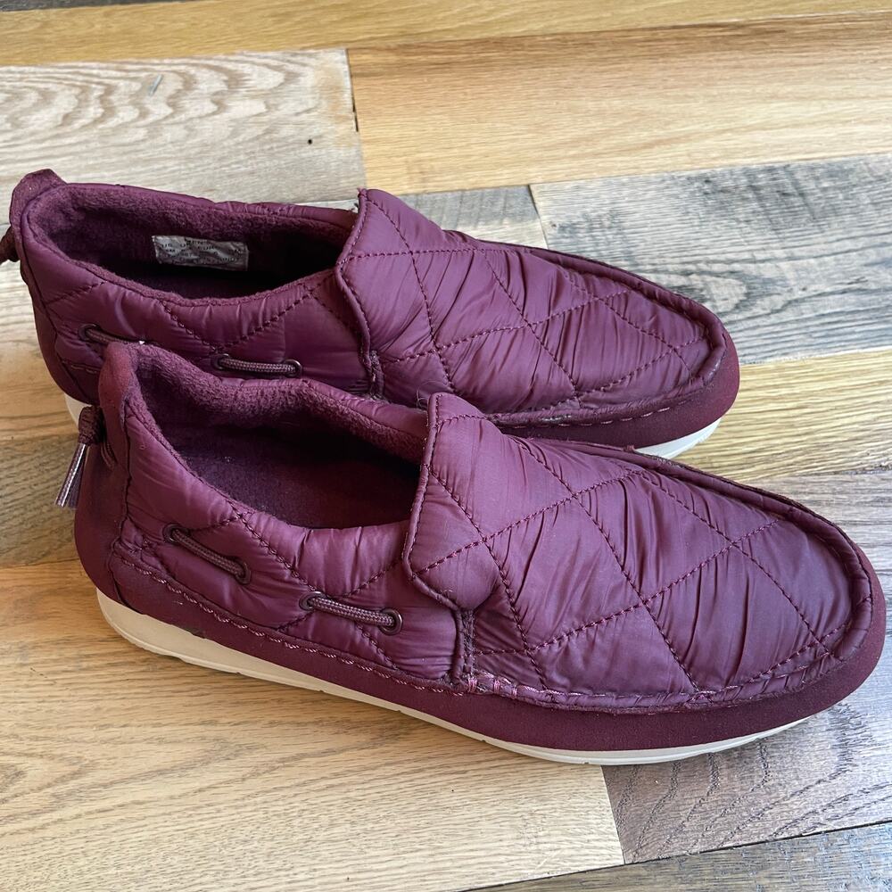 Sperry Men's 6.5 Burgundy Quilted Slip On Boat Shoes